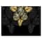 Designart - Black and Gold Tropical Leaves IV - Modern Canvas Wall Art Print